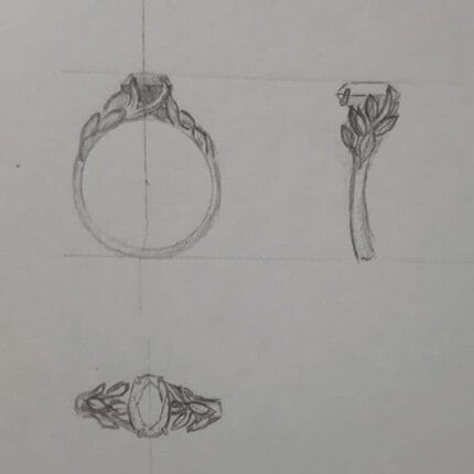 engagement ring sketch