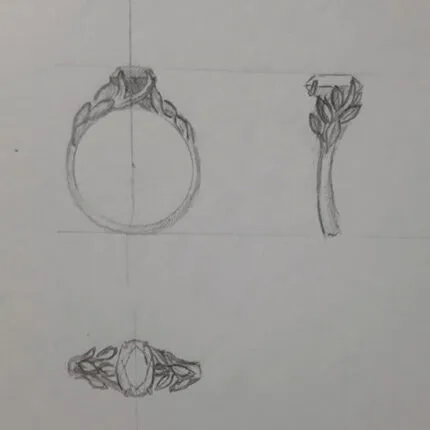 engagement ring sketch