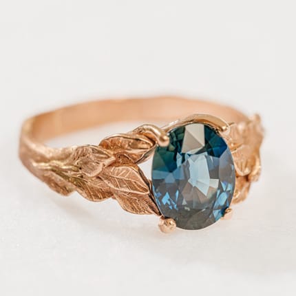 Finished custom sapphire engagement ring
