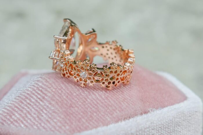 DSC00283w Custom 3ct Moissanite Snowflake Engagement Ring - Image 3
