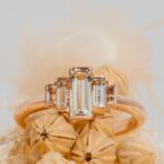 Triple Baguette White Sapphire Engagement Ring