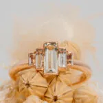 Triple Baguette White Sapphire Engagement Ring