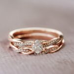 Rose Gold Twist Engagement Ring 0.51 Ct Natural Diamond