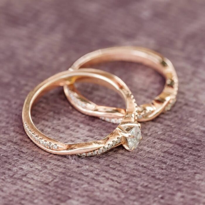 2024 Oct 5 Sierra and Blake Photo-237 Rose Gold Twist Engagement Ring 0.51 Ct Natural Diamond - Image 3