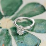 Elegant Solitaire Engagement Ring with Lab Oval Diamond 1.2ct and Hidden Halo