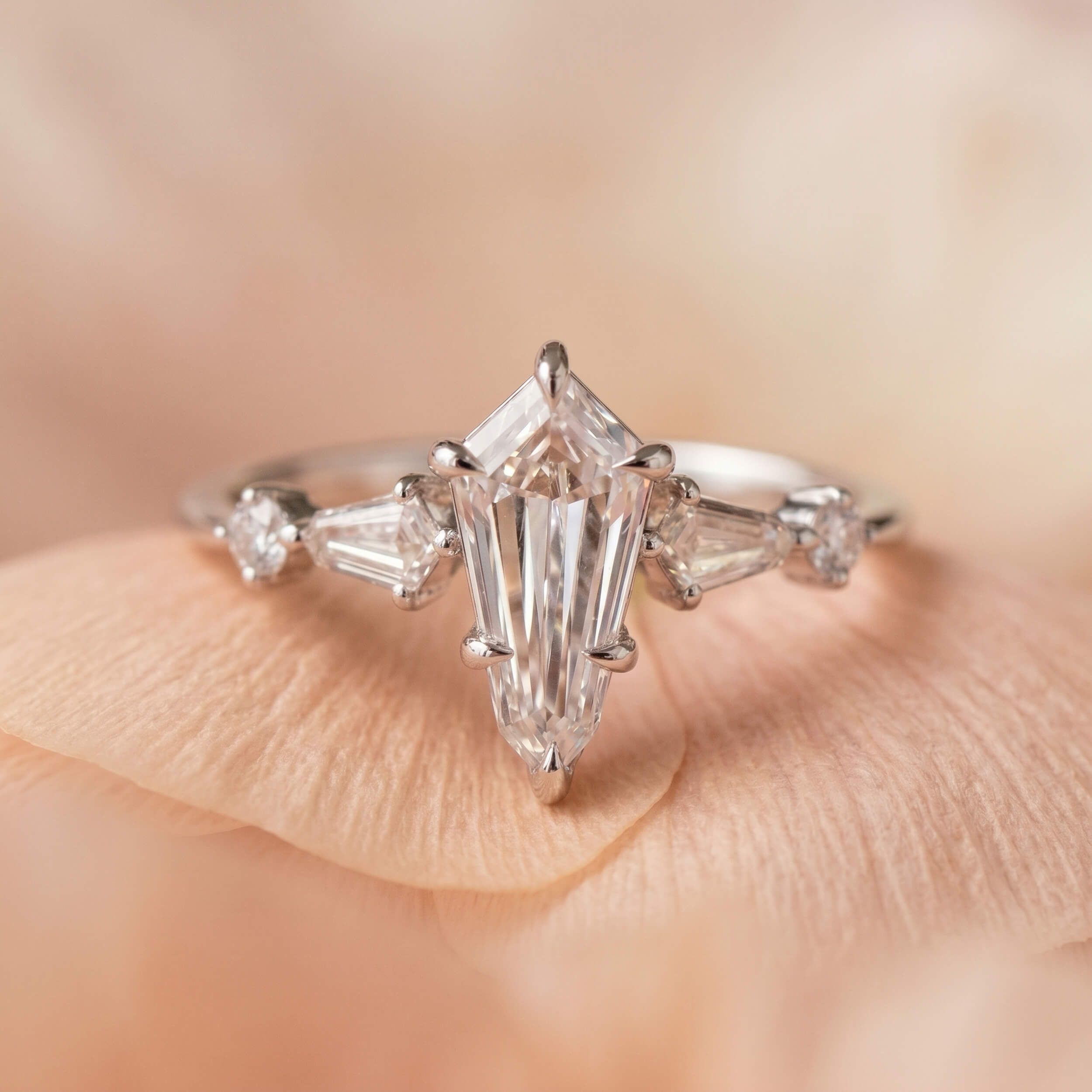 Luxury custom engagement ring detail
