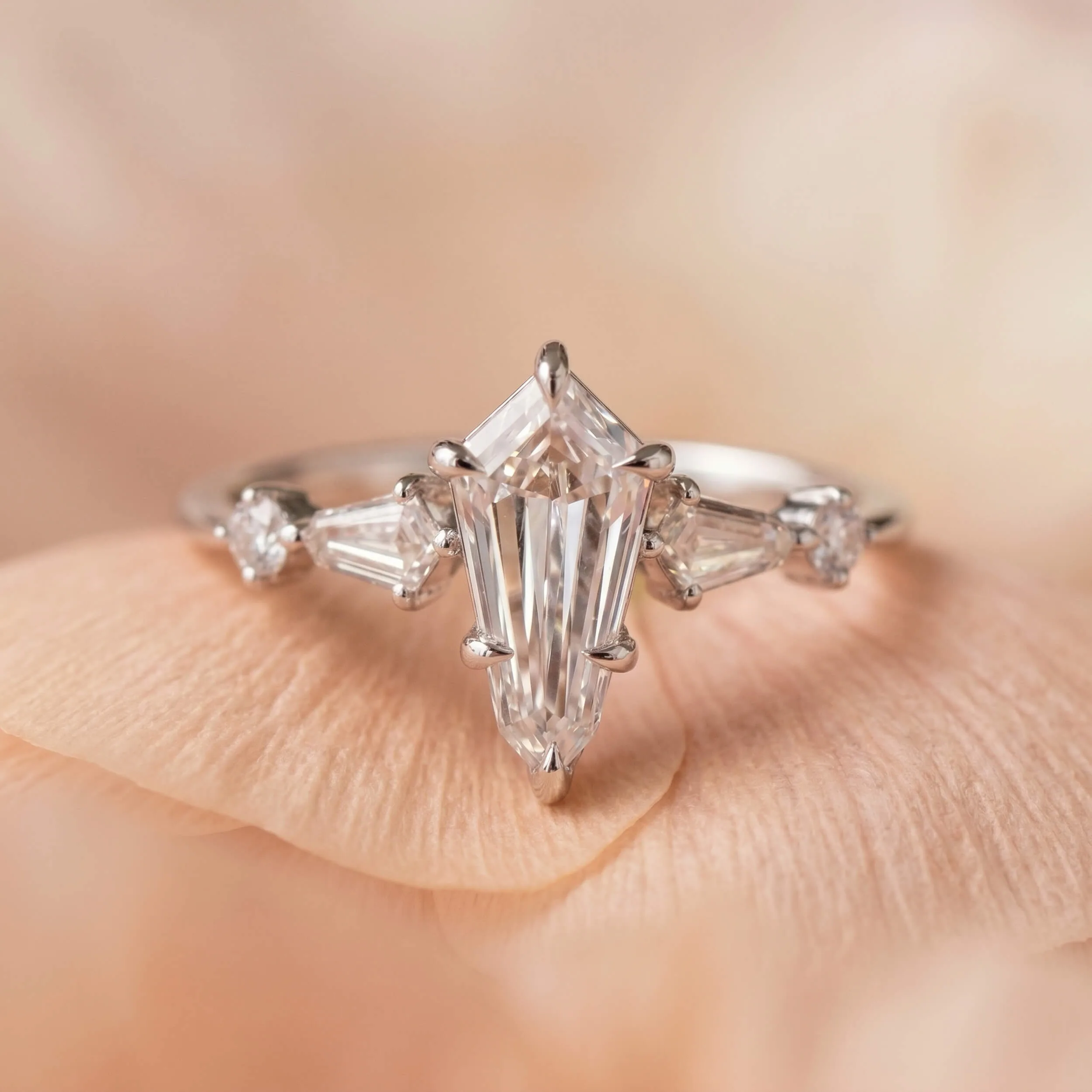 Luxury custom engagement ring detail