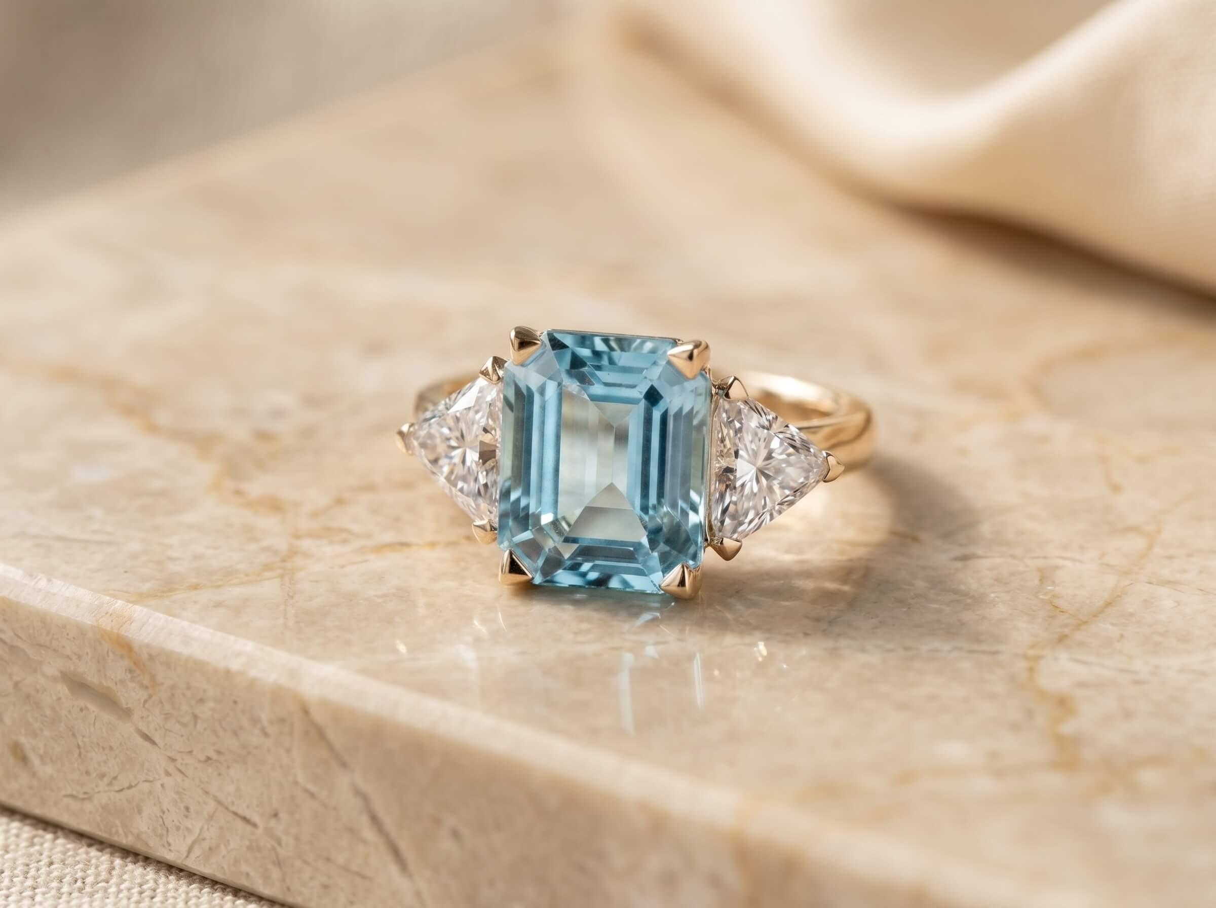 Colorful custom engagement ring