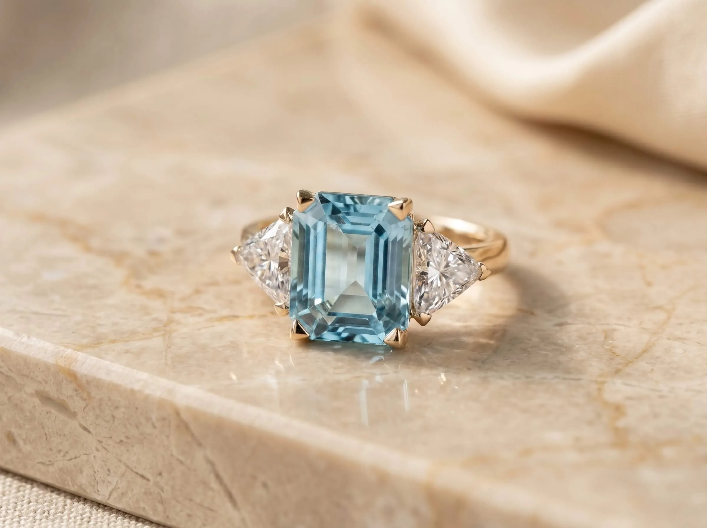 Colorful custom engagement ring