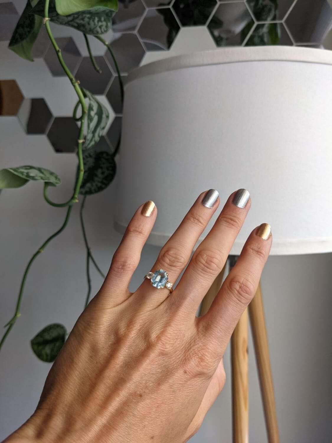 NinaVova custom engagement ring client review photo