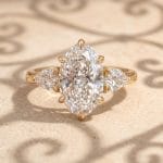 3 ct Lab-Grown Diamond Elongated Oval Three-Stone Engagement Ring