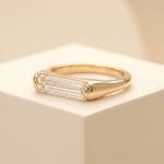 Minimalist Baguette Diamond Solitaire Engagement Ring