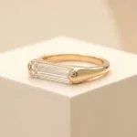 Minimalist Baguette Diamond Solitaire Engagement Ring