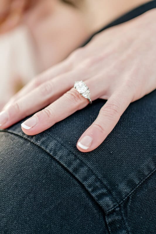 NinaVova custom engagement ring shown in a client photo